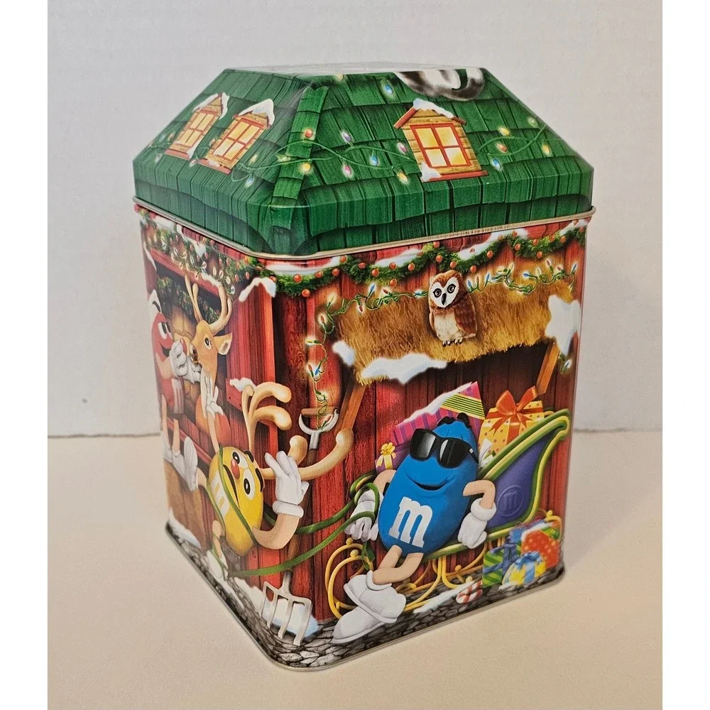 M&M's Reindeer Farm Christmas Village Series Tin 2003 Collectible #16